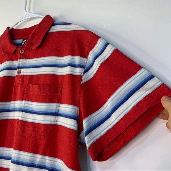 Kiera men’s red stripe Polo skater shirt 8290 XL - Picture 5 of 9